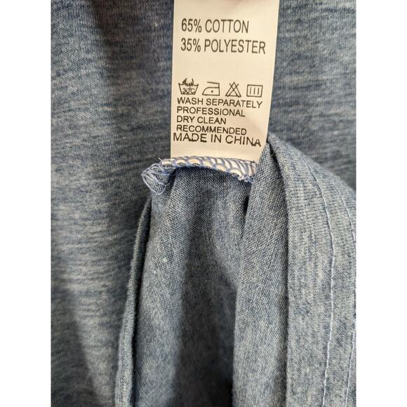 Dresswel Long Sleeve TShirt Small Blue White Raglan Colorblock Crew Neck Summer - Picture 4 of 8